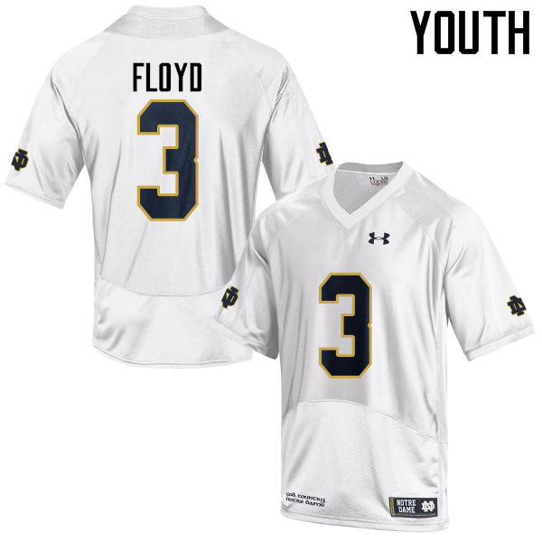 Youth #3 Michael Floyd Notre Dame Fighting Irish College Football Jerseys-White